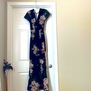 Black long floral dress